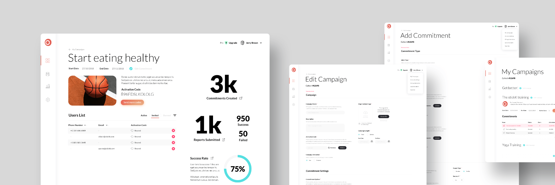 Stickk Dashboard UI